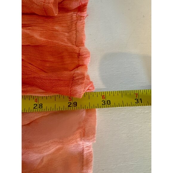 En Creme Mini Dress Sz S Tasseled Orange Tie-Dye Embroidered Boho Flirty Beachy - Picture 9 of 11